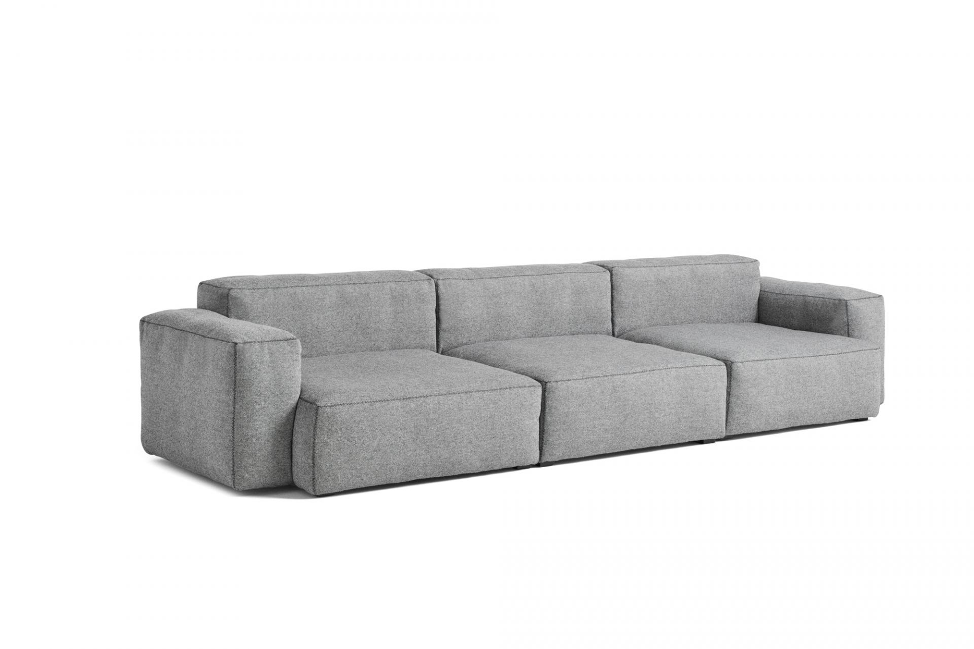 Graues Mags Soft Sofa 3-Sitzer von Hay mit niedriger Armlehne, modernes Design Sofa.